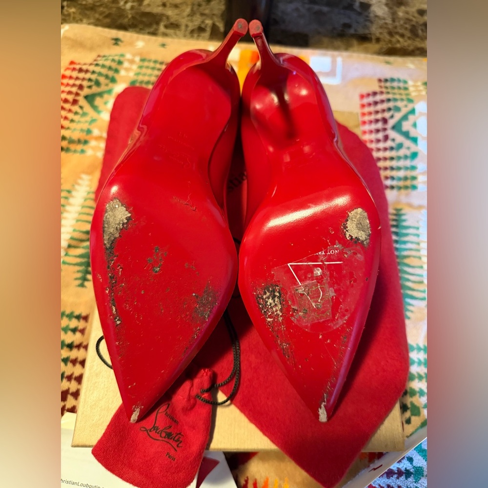Christian Louboutin Glossy Red Heels - Picture 4 of 7
